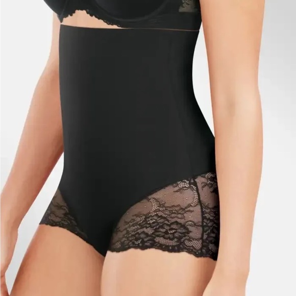 MAIDENFORM Women's Sz L Tame Your Tummy High Waist Lace Brief DMS704 Black NWT - Picture 5 of 5